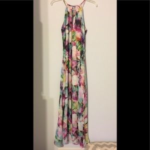 Beautiful watercolor floral maxi gown